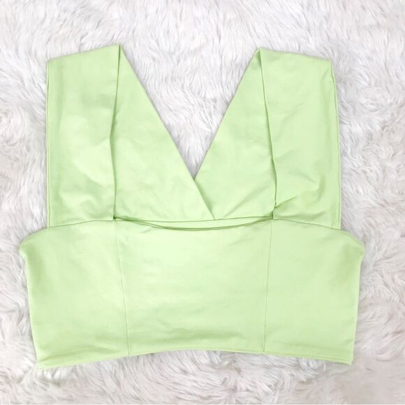 L*SPACE Parker Pastel Green Wide Strap Bandeau Bikini Top Sports Bra Size XS - Picture 2 of 6